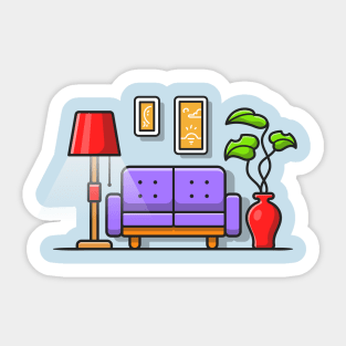 Living Room Cartoon Sticker
